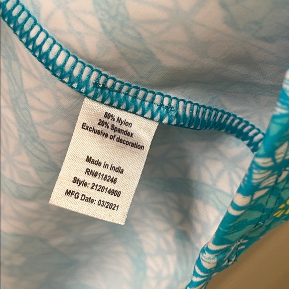 Talbots Cabana Life Embroidered Aqua Sleeveless Tunic Dress Sz M - Picture 6 of 7